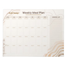 Personalised Weekly Meal Planner in Earthy Beige