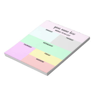 Personalised Weekly Planner Notepad