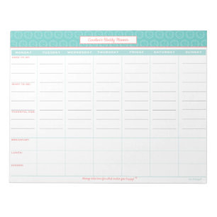 Personalised Weekly Planner Notepad