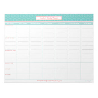 Personalised Weekly Planner Notepad