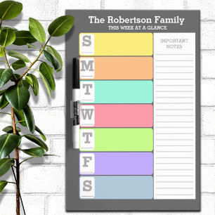 Personalised Weekly Reminder Dry Erase Board