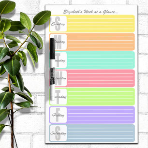 Personalised Weekly Reminder Dry Erase Board