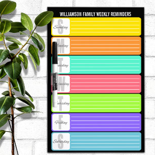 Personalised Weekly Reminder Dry Erase Board