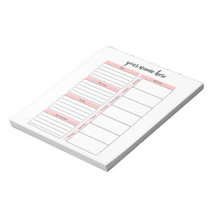 Personalised Weekly Schedule Notepad