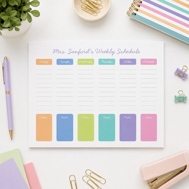 Personalised Weekly Schedule Notepad (Creator Uploaded)