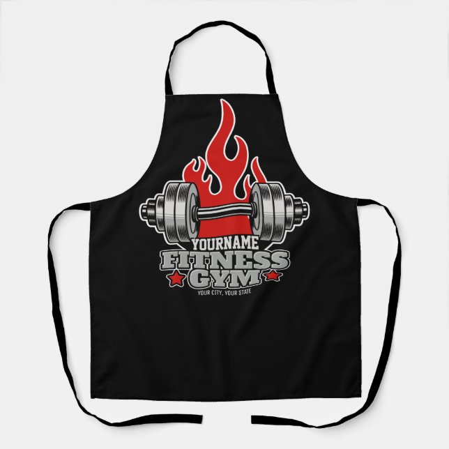 Personalised Weight Lifting Dumbbell Fitness Gym Apron (Front)