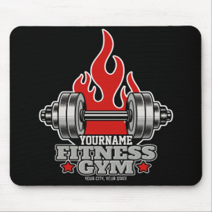 Personalised Weight Lifting Dumbbell Fitness Gym Mouse Mat