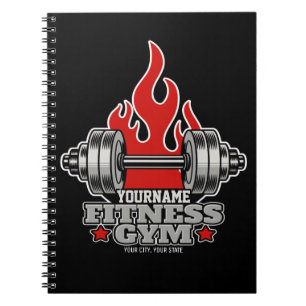 Personalised Weight Lifting Dumbbell Fitness Gym Notebook
