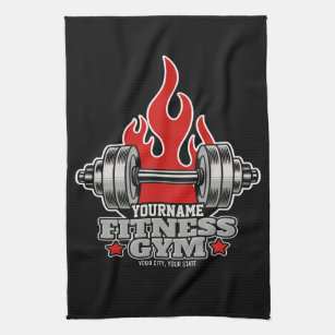 Personalised Weight Lifting Dumbbell Fitness Gym Tea Towel