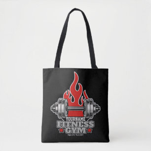 Personalised Weight Lifting Dumbbell Fitness Gym Tote Bag