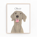 Personalised Weimaraner Art Photo Print<br><div class="desc">I am in love with this beautifully detailed watercolor illustration of a weimaraner! Personalise these art prints with your name or monogram to compliment your decor and change fonts by selecting the "edit using design tool" option at personalisation. Shop the rest of my collection for the sweetest housewarming, bridal shower,...</div>