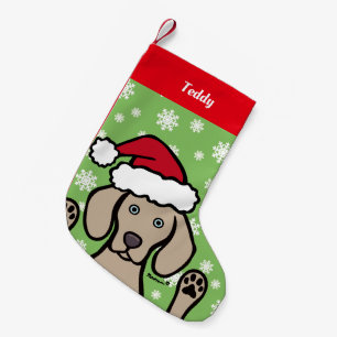 Personalised Weimaraner Christmas Santa Claus Small Christmas Stocking