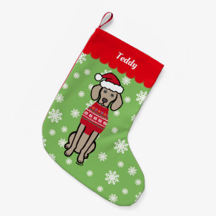 Personalised Weimaraner Christmas Santa Hat Small Christmas Stocking