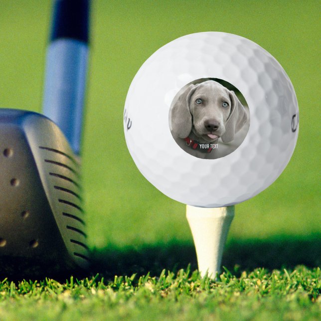 Personalised Weimaraner Dog Photo and Dog Name Golf Balls (Creator Uploaded)