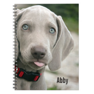 Personalised Weimaraner Dog Photo and Dog Name Notebook