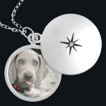 Personalised Weimaraner Dog Photo and Dog Name Silver Plated Necklace<br><div class="desc">Personalised Weimaraner Dog Photo and Weimaraner Dog Name design features an uploaded photo of your Weimaraner (or any photo) the dog's name or add your own text - We love "dog's name", dog's birthday or day of passing. Just click on "customise" to add your personalised text, change the font and...</div>