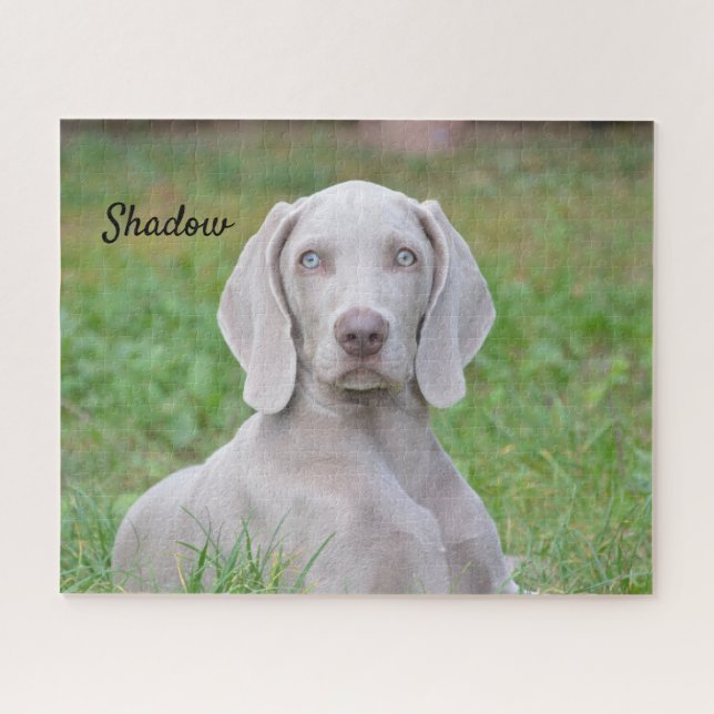 Personalised Weimaraner Puppy Dog Jigsaw Puzzle (Horizontal)