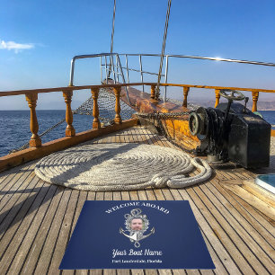 Personalised Welcome Aboard Boat Mat
