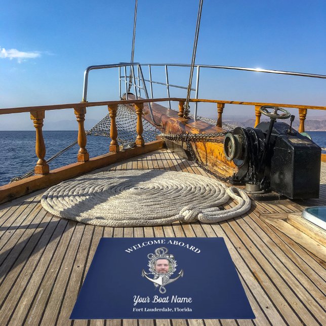 Personalised Welcome Aboard Boat Mat (Creator Uploaded)