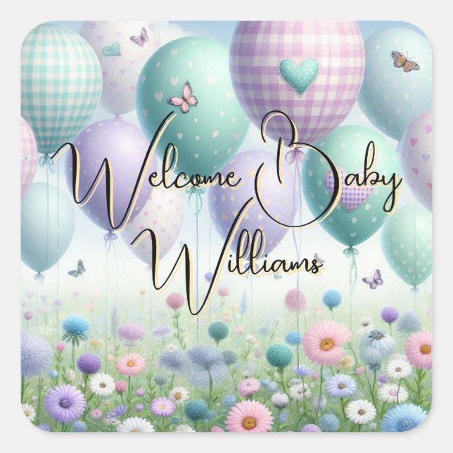 Personalised "Welcome Baby" Sticker (Front)