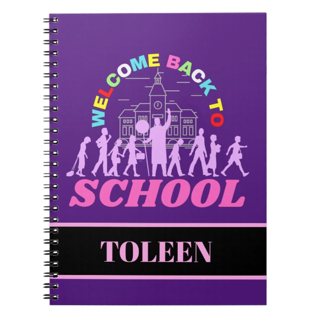 Personalised Welcome Back To School                Notebook (Front)