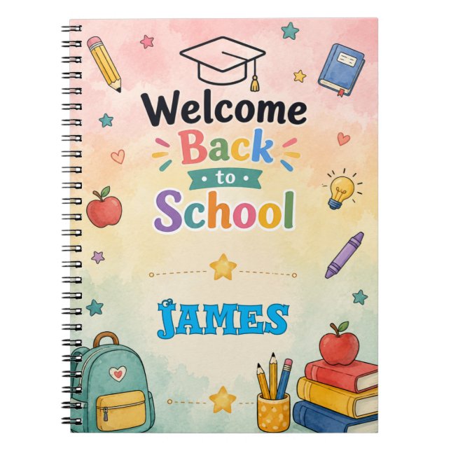 Personalised Welcome Back to School Notebook (Front)