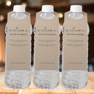 Personalised welcome bottle tags for hotel