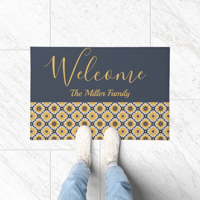 Personalised Welcome Doormat — Vintage Moroccan  (Indoor)