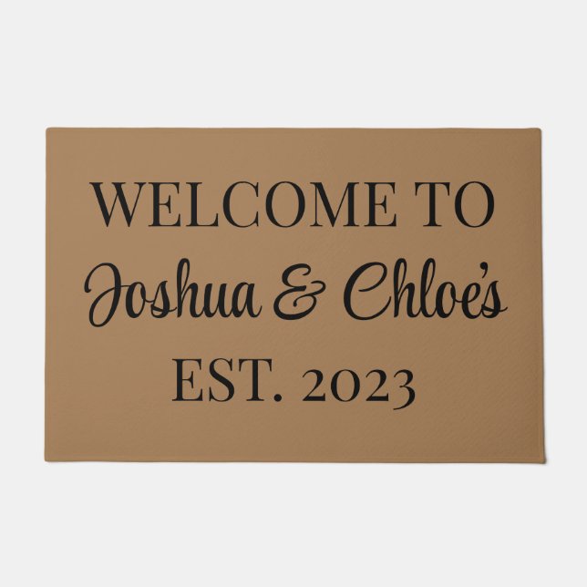 Personalised Welcome Doormat With Est, Couples  (Front)