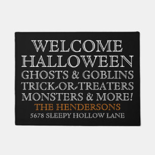 Personalised Welcome Halloween Doormat