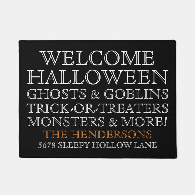 Personalised Welcome Halloween Doormat (Front)