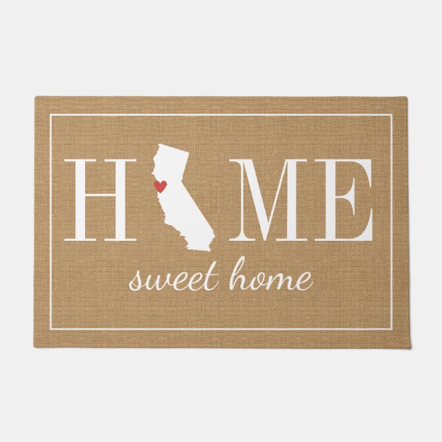 Personalised Welcome Home California Jute Doormat (Front)