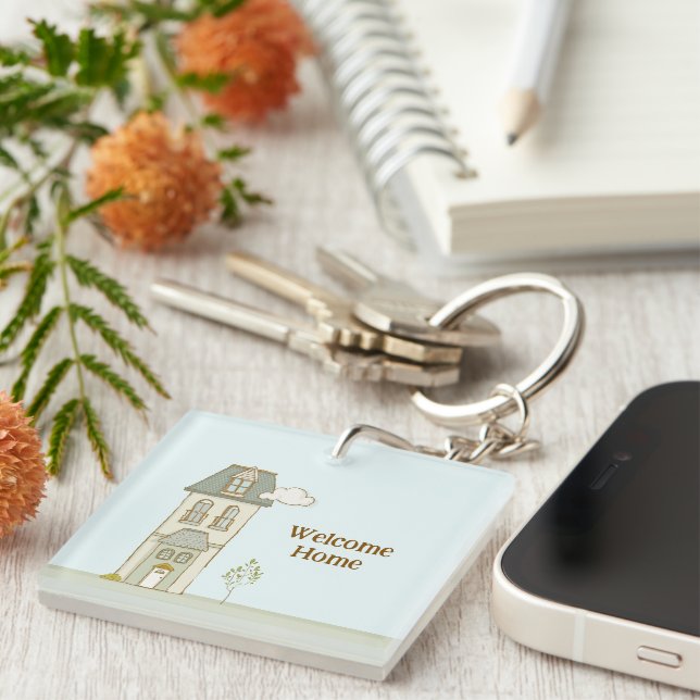 Personalised Welcome Home Keychain (Front Right)