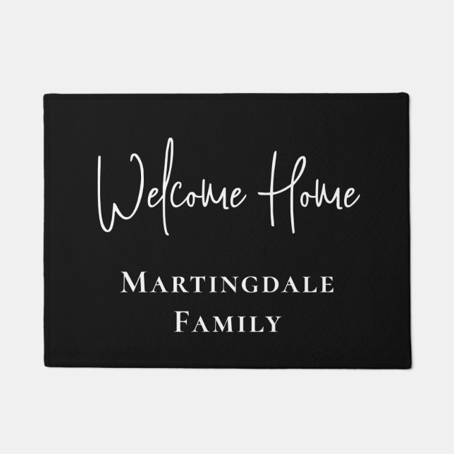 Personalised Welcome Home Monogram Name Doormat (Front)