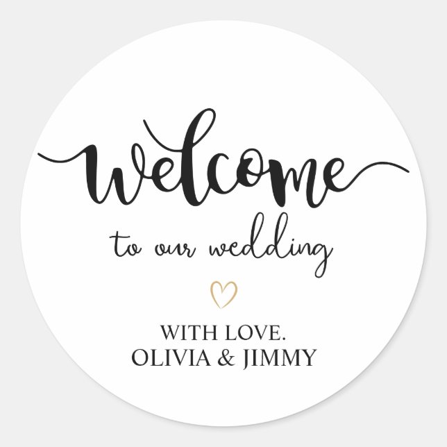 Personalised Welcome To Our Wedding Stickers (Front)