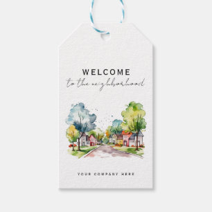 Personalised Welcome to the Neighbourhood Logo Gift Tags