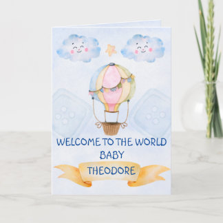 Personalised Welcome to The World, New Baby Card