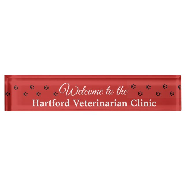 Personalised Welcome Veterinarian Name Plate Sign (Front)