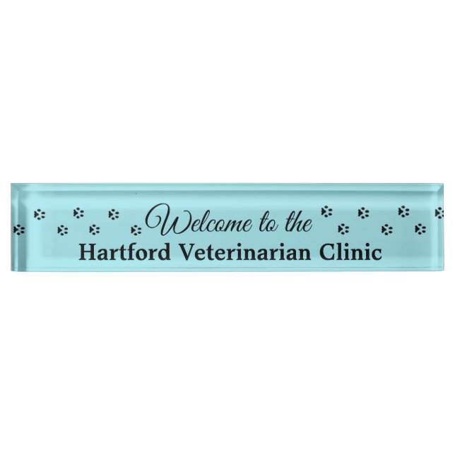 Personalised Welcome Veterinarian Name Plate Sign (Front)