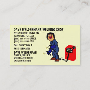 Personalised Welder Cartoon Business Card