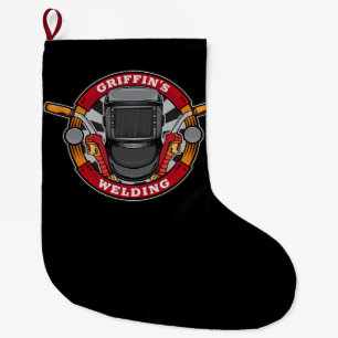 Personalised Welder Metal Fabricator Welding Shop Large Christmas Stocking