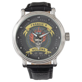 Personalised Welder Skull Worker Welding Workshop Watch