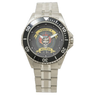 Personalised Welder Skull Worker Welding Workshop Watch
