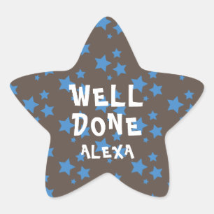 Personalised Well Done Teacher Encouragement Grey Star Sticker