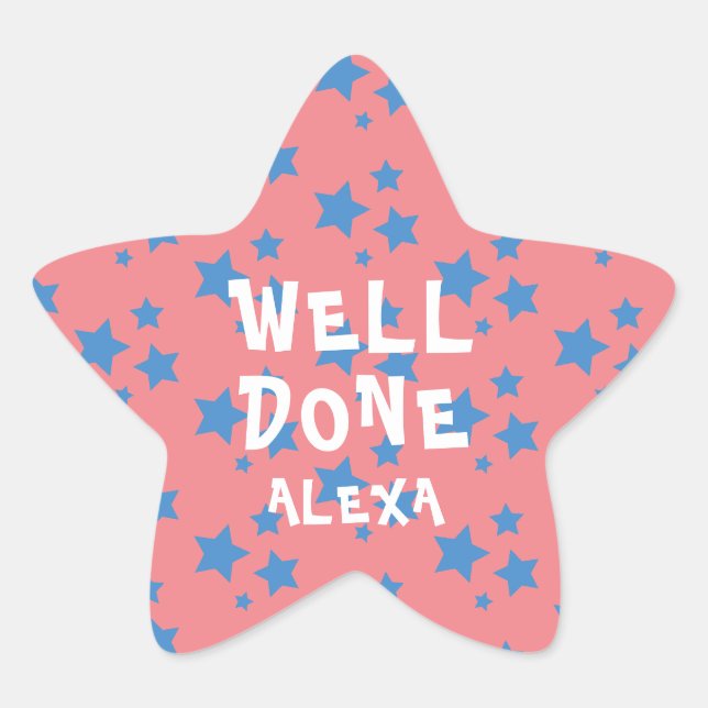 Personalised Well Done Teacher Encouragement  Star Star Sticker (Front)