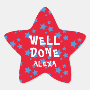 Personalised Well Done Teacher Encouragement  Star Sticker