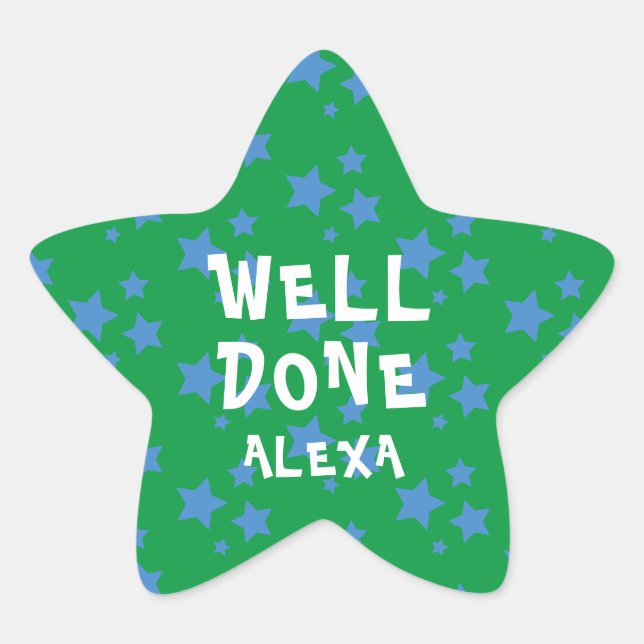 Personalised Well Done Teacher Encouragement  Star Sticker (Front)