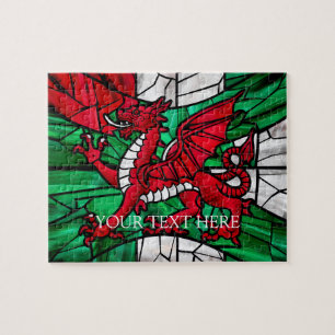 Personalised Welsh Red Dragon Designer Jigsaw Puzz Jigsaw Puzzle