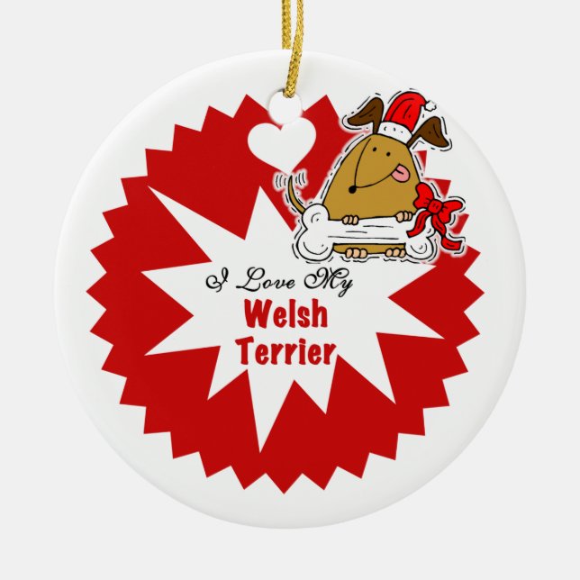Personalised Welsh Terrier Keepsake Ornament (Front)