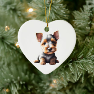 Personalised Welsh Terrier Puppy Ceramic Tree Decoration